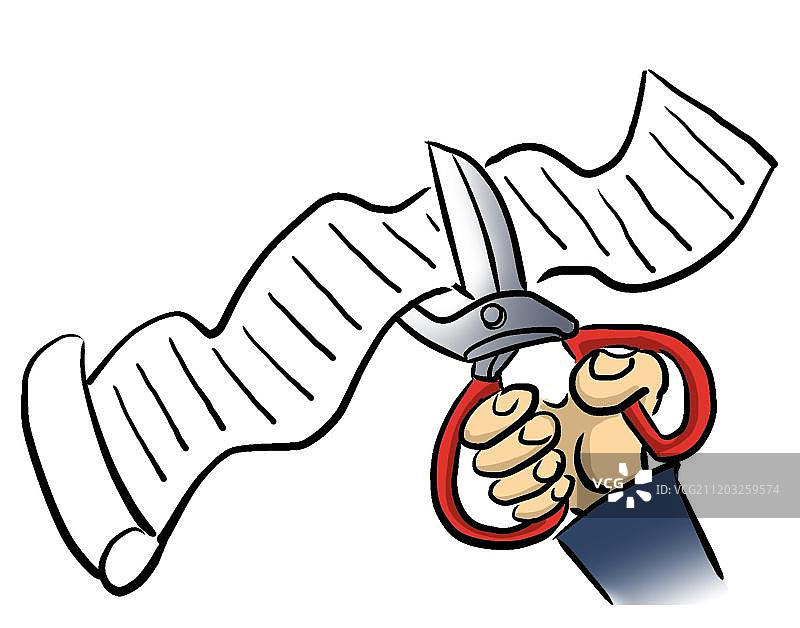 剪刀剪账单图片素材