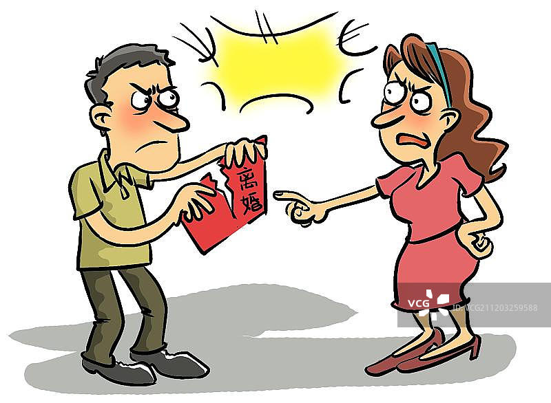 夫妻吵架要离婚图片素材