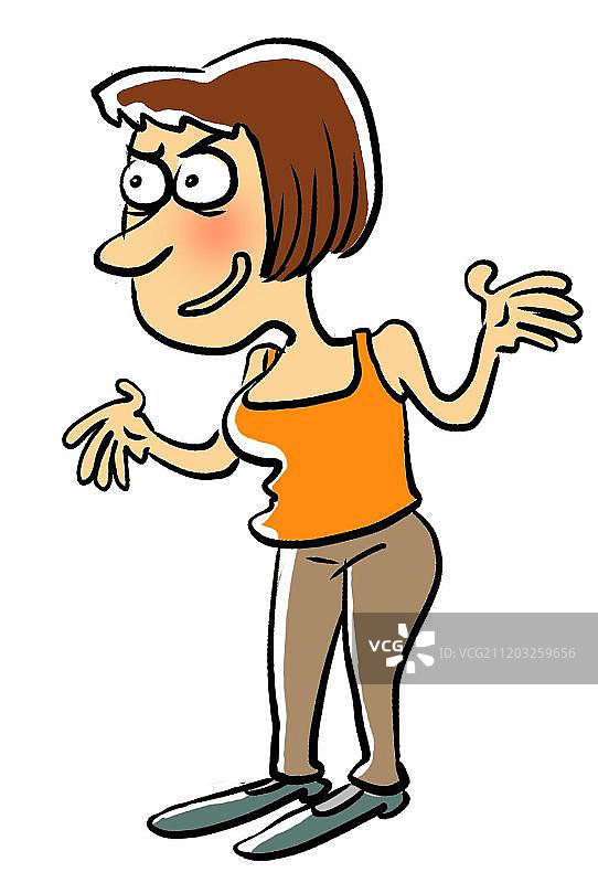 摊手狡猾的女人图片素材