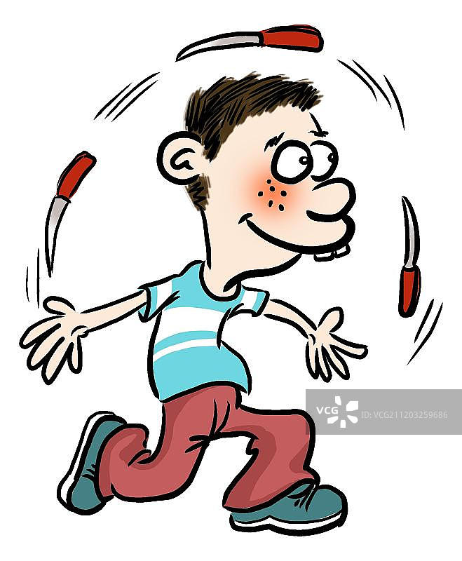 舞刀的男孩图片素材