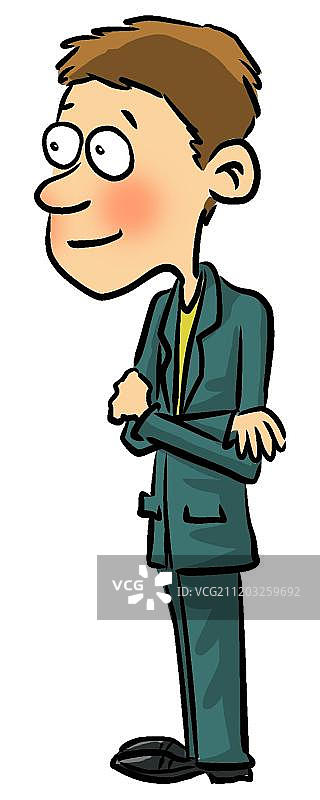 双手抱臂的年轻男子图片素材