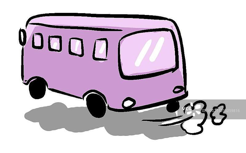 奔跑的客车图片素材