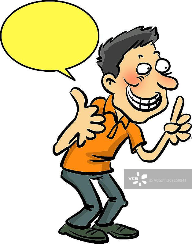 在吹牛皮的男人图片素材