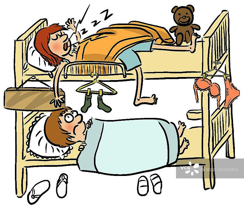 邋遢的女生宿舍图片素材