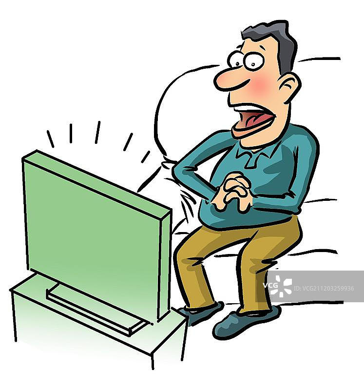 看电视的男人图片素材