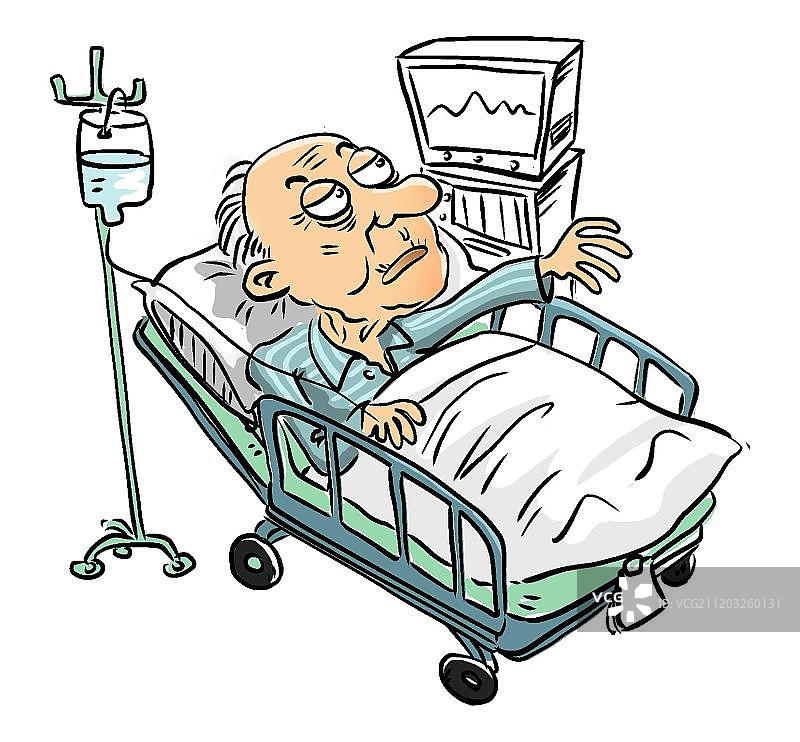 病床上的老人图片素材