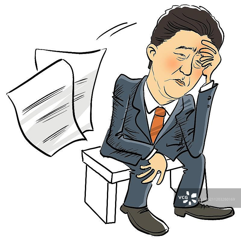 崔头丧气坐着的男人图片素材