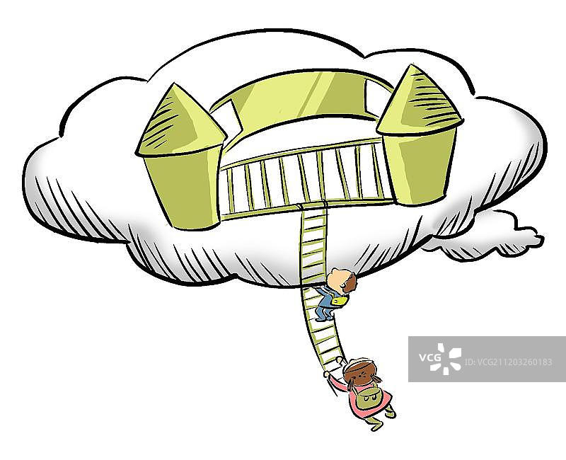 云端里的幼儿园图片素材