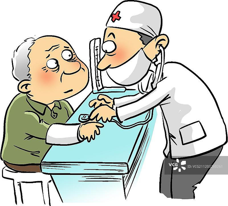 给老人看病的医生图片素材