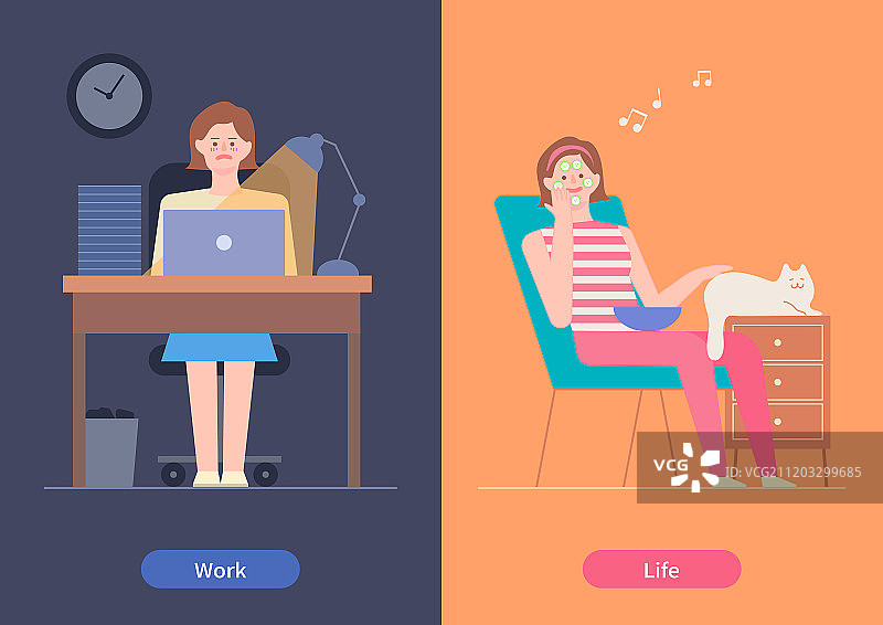 生活方式：青年，生活平衡，夜间工作，女性，商务人士，放松，猫图片素材