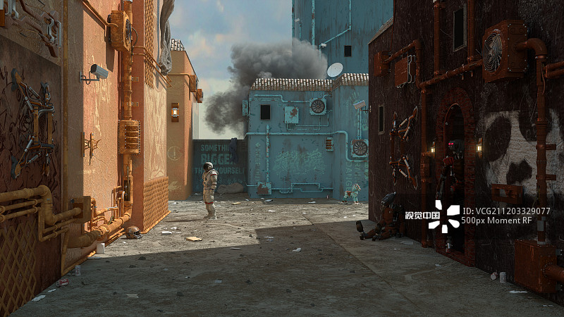 工厂里的宇航员图片素材