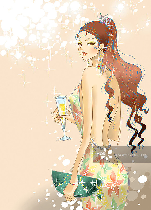 女人购物卡通插画图片素材