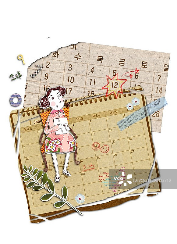 纸拼贴风格插画图片素材