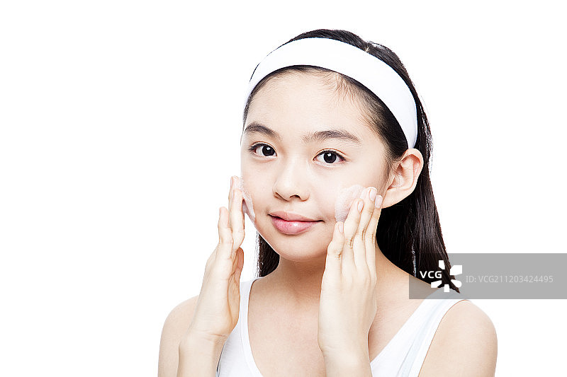 具有美容护理概念的青少年女孩摄影作品图片素材