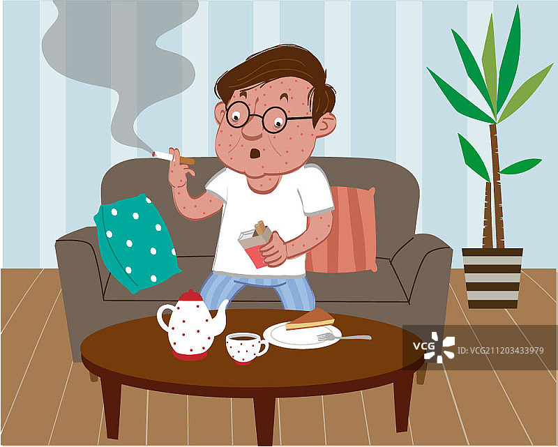 有健康问题困扰的中年男人图片素材