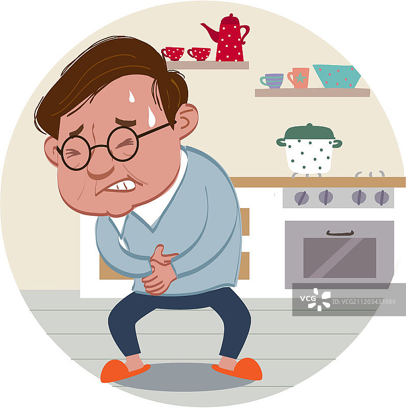 有健康问题困扰的中年男人图片素材