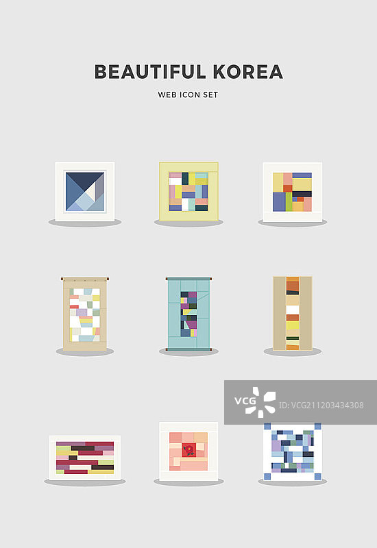 韩国主题图标集图片素材