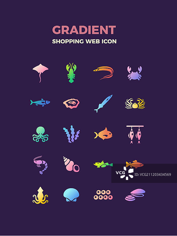 购物概念图标集图片素材