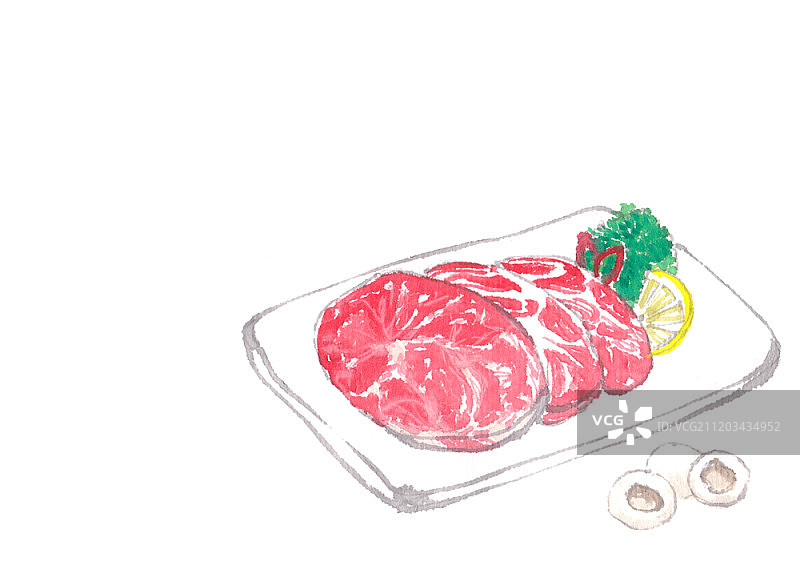 手绘新鲜肉类图片素材