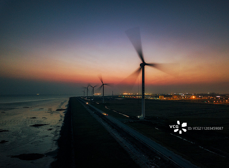 南汇海边风车图片素材