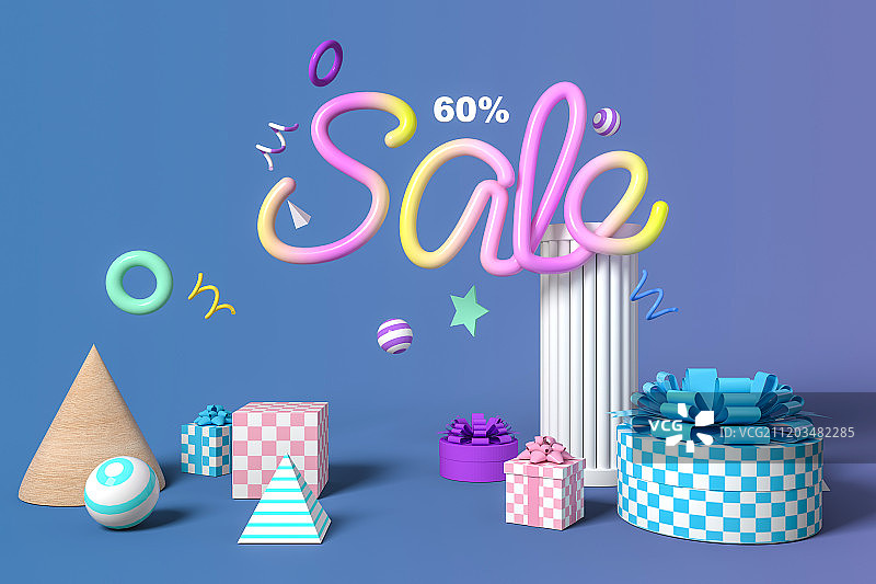 3D节日销售打折背景图片素材