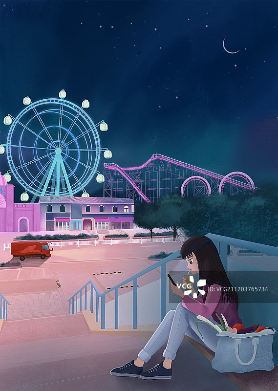 一个人图片素材