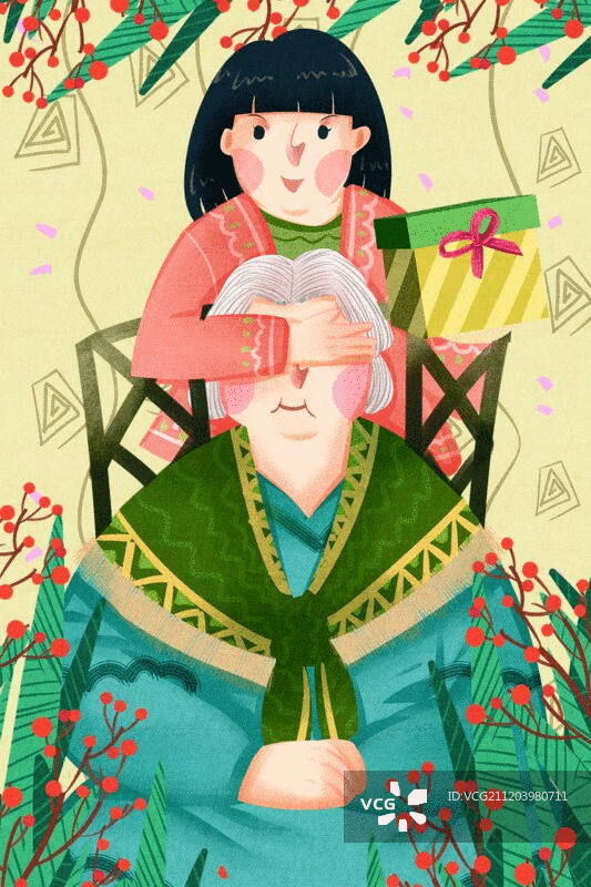 小清新风格母亲节母女插画图片素材