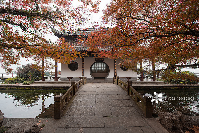 杭州西湖平湖秋月秋季风景图片素材