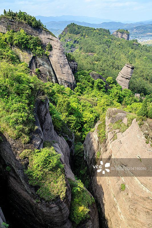 连城冠豸山石柱图片素材