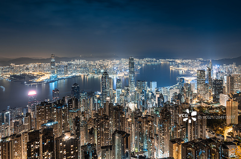 香港维港两岸繁华夜景图片素材