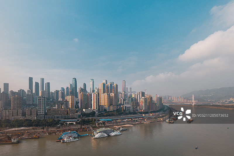 重庆渝中半岛傍晚全景图片素材
