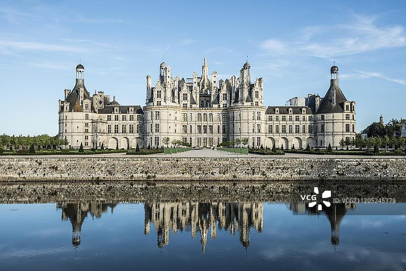 香波尔城堡北立面，联合国教科文组织世界遗产，卢瓦尔河，卢瓦尔-谢尔省，中央大区，法国，欧洲图片素材
