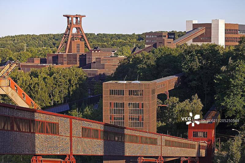 埃森关税同盟煤矿工业区全景，德国北莱茵-威斯特法伦州图片素材