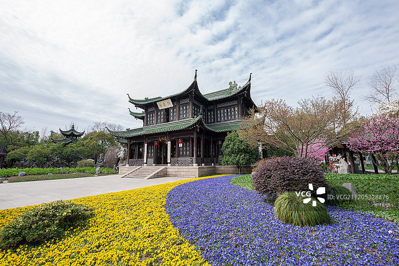 瘦西湖的古建筑熙春台图片素材
