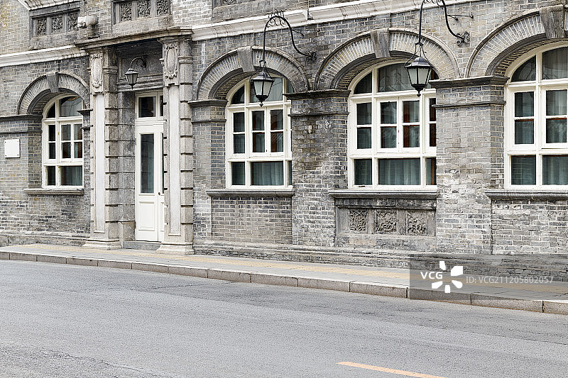 西式老建筑和街道图片素材