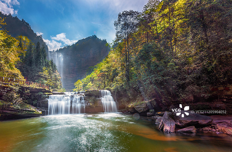 重庆江津四面山望乡台瀑布图片素材