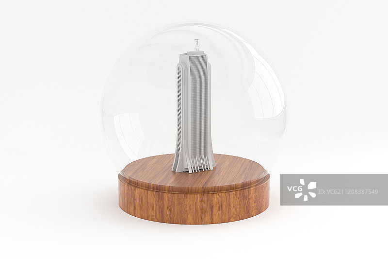 3D玻璃罩呢的高楼图片素材