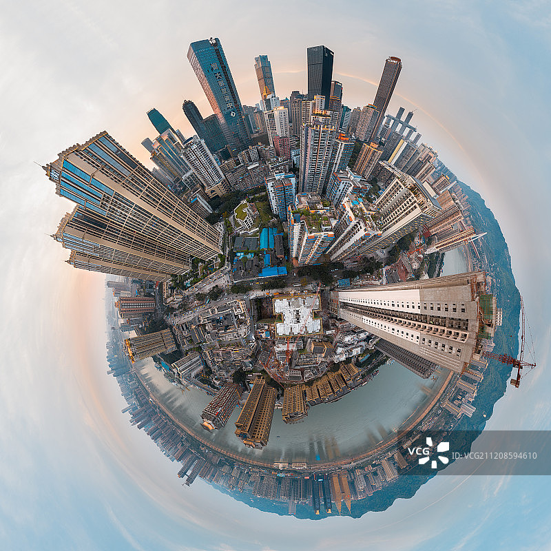 重庆市区球形全景图片素材