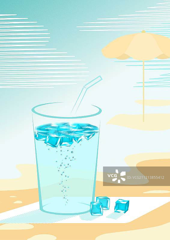 阳光下夏日清凉汽水饮料图片素材