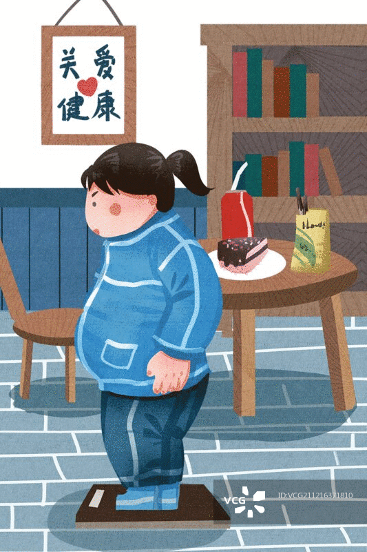 小清新风格肥胖与健康图片素材