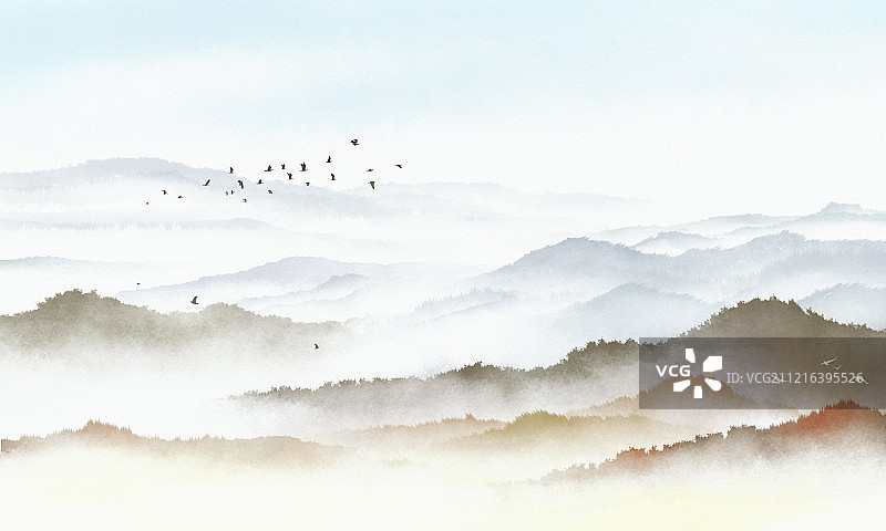 中国风水墨插画图片素材