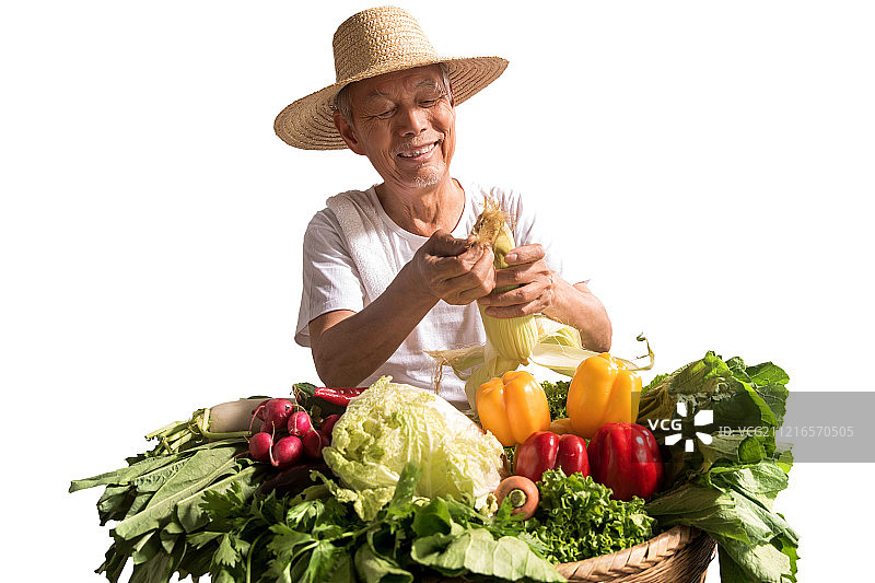 菜农拿着蔬菜图片素材