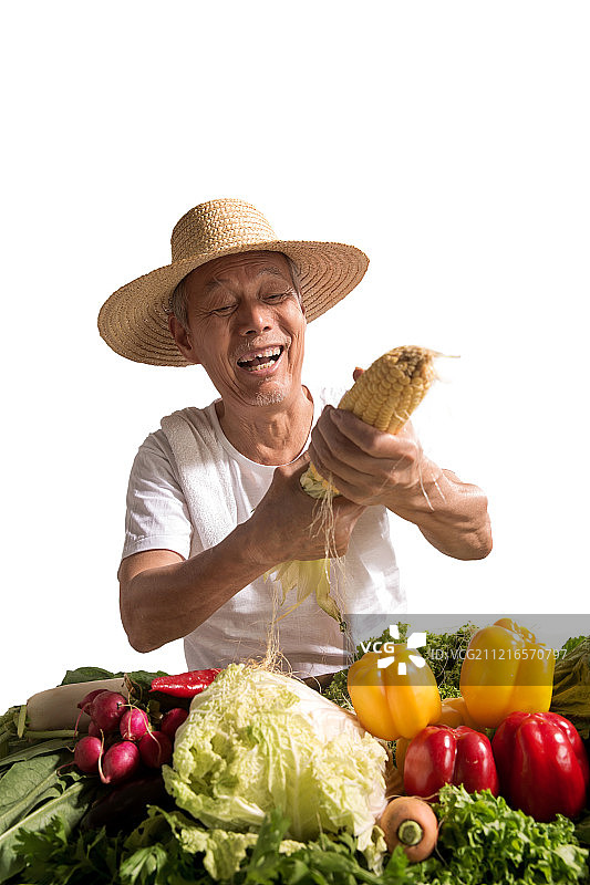 菜农拿着蔬菜图片素材