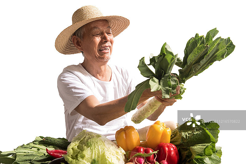 菜农拿着蔬菜图片素材