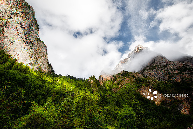 中国;甘肃;迭部;空拍图片素材