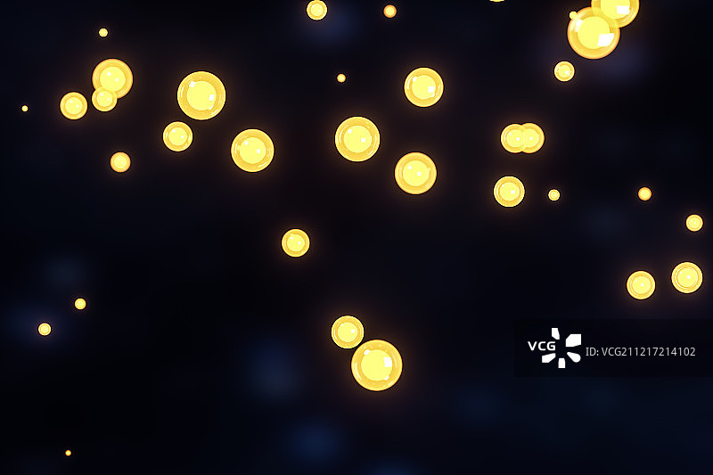 黑暗背景中的萤火虫图片素材