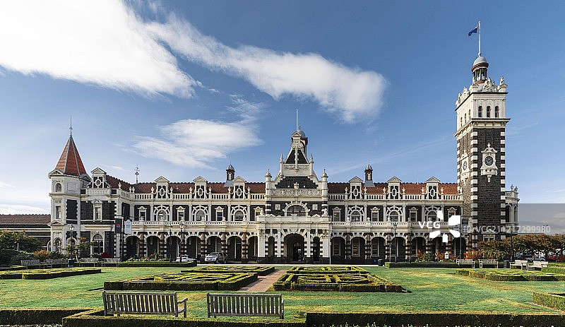 新西兰但尼丁火车站全景图片素材