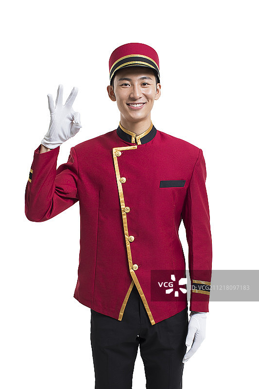 酒店门童做OK手势图片素材