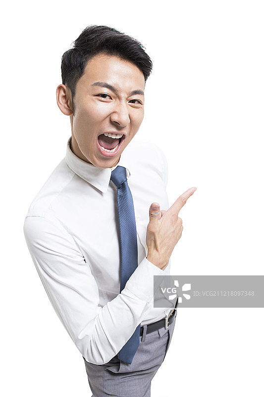 兴奋的年轻商务男士图片素材