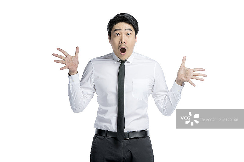 惊恐的商务男士图片素材